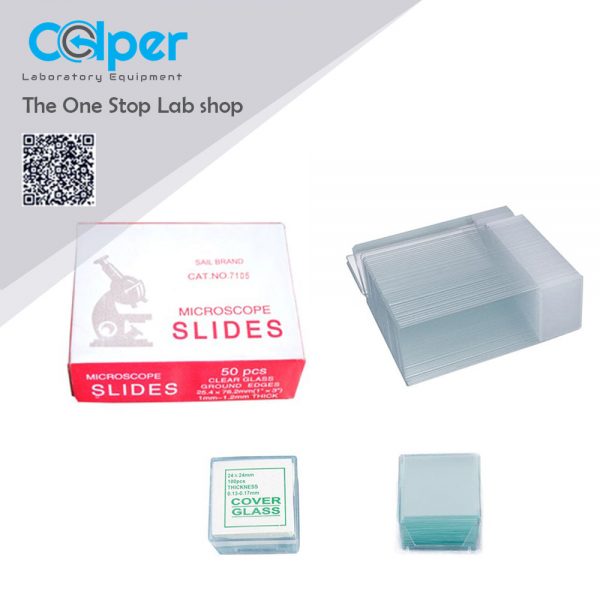 Microscope slides and cover slip set